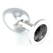 5-inch Rimba Stainless Steel Silver Butt Plug With Black Crystal - Peaches and Screams