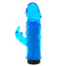 5-inch Seven Creations Blue Jelly Rabbit Vibrator With Clit Stim - Peaches and Screams
