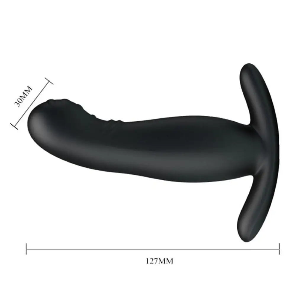 5-inch Silicone Black Multi-speed Rechargeable Prostate Massager - Peaches and Screams