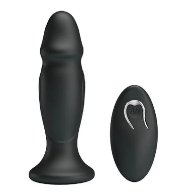 5-inch Silicone Black Powerful Waterproof Vibrating Butt Plug With Remote - Peaches and Screams