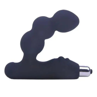 5-inch Silicone Black Prostate Massager With Vibrating Bullet - Peaches and Screams