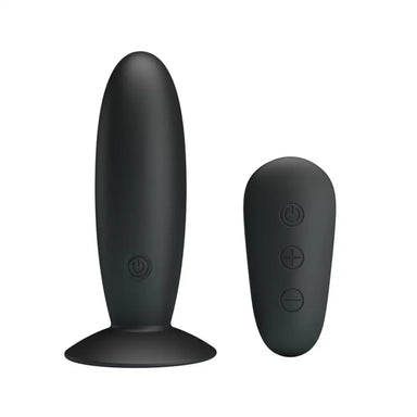 5-inch Silicone Black Rechargeable Vibrating Butt Plug With Remote - Peaches and Screams