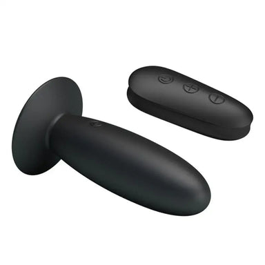 5-inch Silicone Black Rechargeable Vibrating Butt Plug With Remote - Peaches and Screams