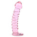 6.1-inch Textured Pink Large Glass Dildo For Her - Peaches and Screams