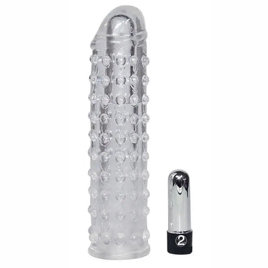 6.25-inch You2toys Vibrating Clear Penis Sleeve For Men - Peaches and Screams