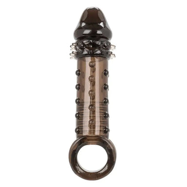 6.5-inch California Exotic Jelly Grey Stretchy Penis Sleeve With Cock Ring - Peaches and Screams