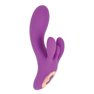 6.5-inch Silione Purple Rechargeable Rabbit Vibrator With 3 Motors - Peaches and Screams