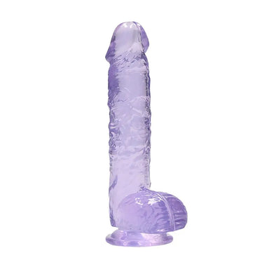 6.7 - inch Shots Toys Purple Realistic Dildo With Suction Cup And Balls - Peaches Screams