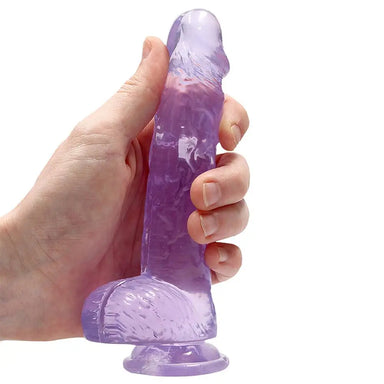 6.7 - inch Shots Toys Purple Realistic Dildo With Suction Cup And Balls - Peaches Screams