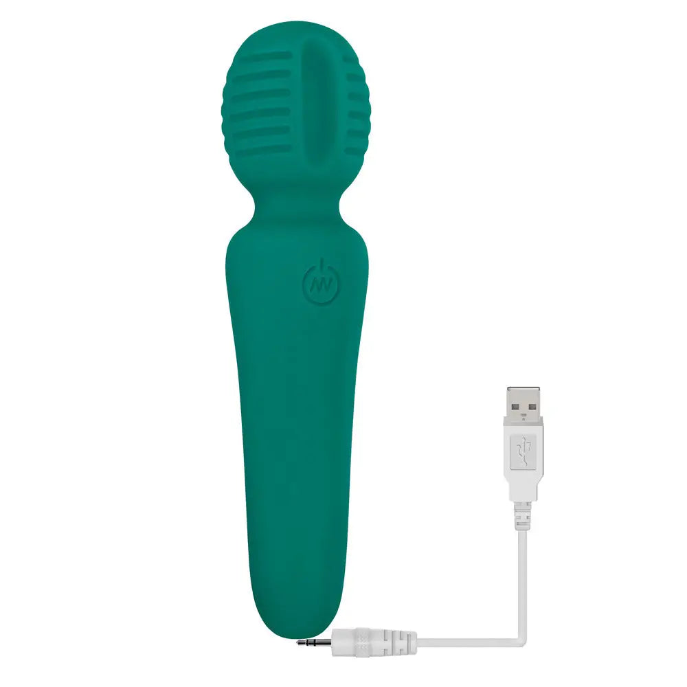 6 - inch Adam And Eve Silicone Green Rechargeable Wand Massager - Peaches and Screams
