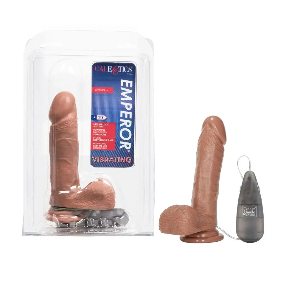 6-inch Colt Flesh Brown Vibrating Penis Dildo With Suction Cup - Peaches and Screams