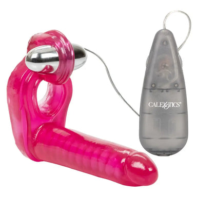 6 - inch Colt Pink Vibrating Cock Ring With Dong - Peaches and Screams