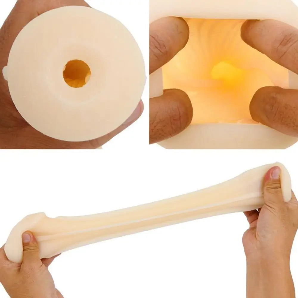 6 Inch Rends Vorze A10 Cyclone Flesh Stretchy Fleshlight Sleeve - Peaches and Screams