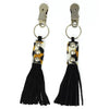 6 inch rimba metal nipple clamps with animal print - peaches and screams