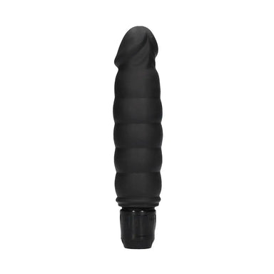 6.6-inch Shots Black Multi-speed Ribbed Penis Vibrator - Peaches and Screams