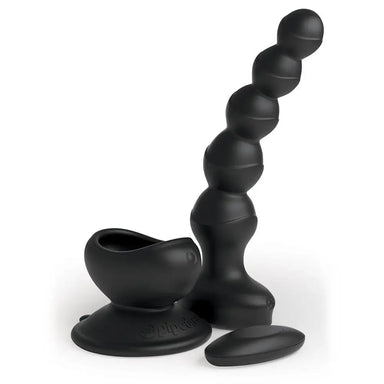 6.6 - inch Silicone Black Remote - controlled Vibrating Anal Beads - Peaches and Screams