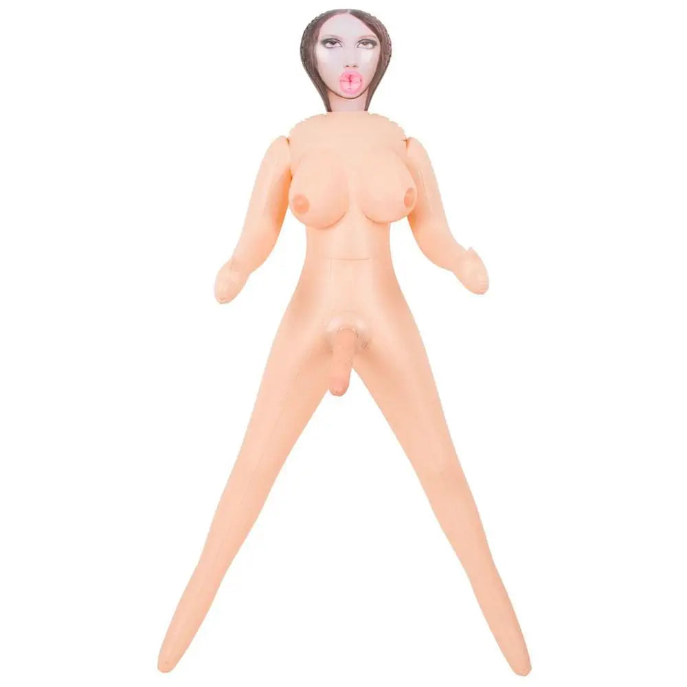 65-inch Transexual Sex Doll With 2 Love Holes And Removable Dildo - Peaches and Screams