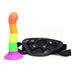 7.2 - inch Rainbow Silicone Large Strap On Dildo With Harness - Peaches and Screams