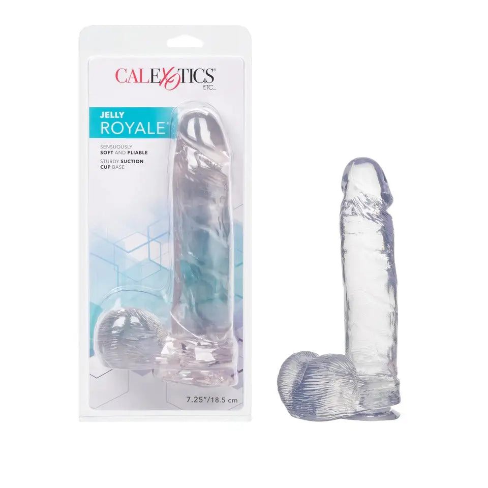 7.25 - inch Colt Jelly Clear Realistic Penis Dildo With Suction Cup - Peaches and Screams