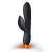 7.25 - inch Rocks Off Silicone Black Rechargeable Rabbit Vibrator - Peaches and Screams