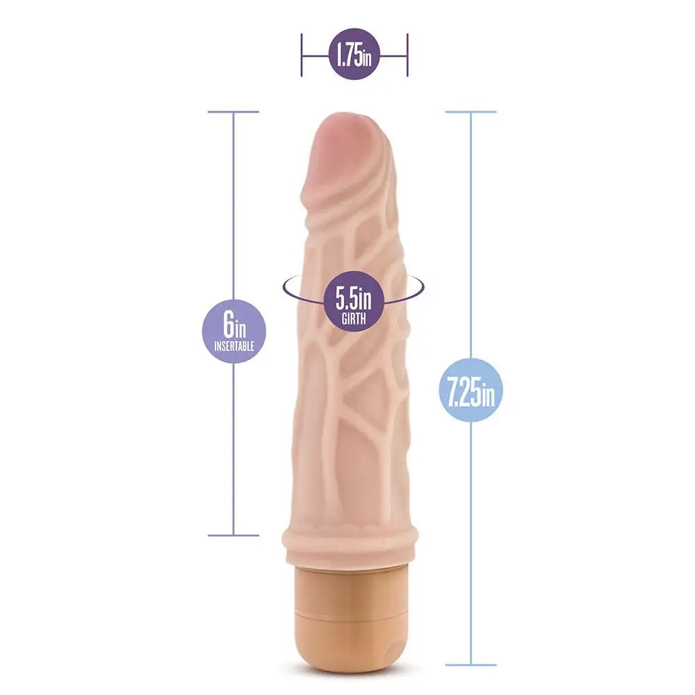 7.5-inch Blush Novelties Flesh Pink Realistic Penis Vibrator - Peaches and Screams