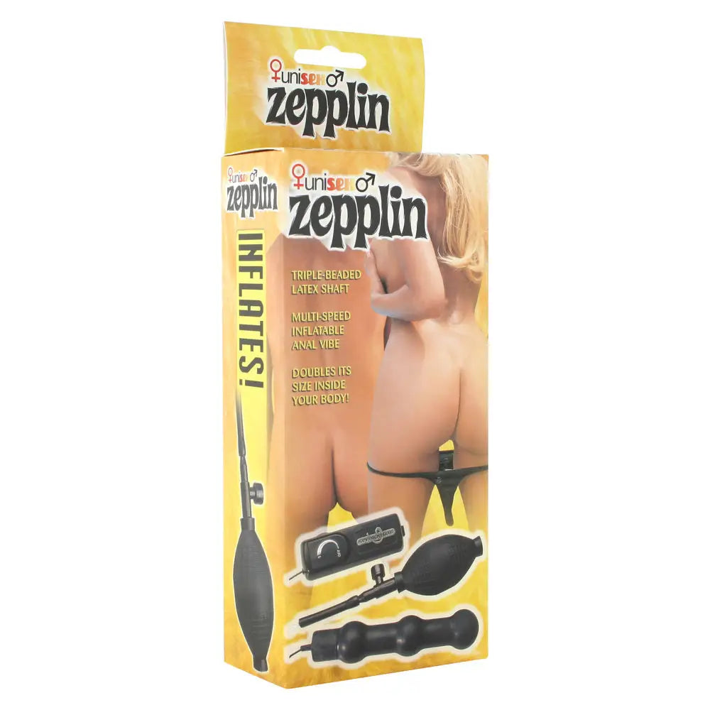 7.5-inch Seven Creations Black Inflatable Vibrating Anal Wand - Peaches and Screams
