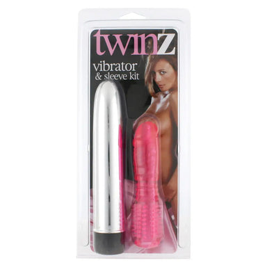 7.5-inch Seven Creations Rubber Multispeed Bullet Vibrator With a Sleeve - Peaches and Screams