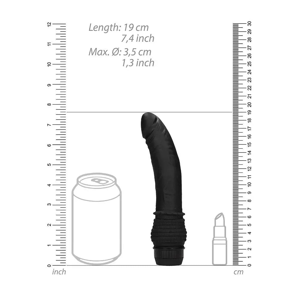 7.5-inch Shots Black Multi-speed Realistic Penis Vibrator For Her - Peaches and Screams