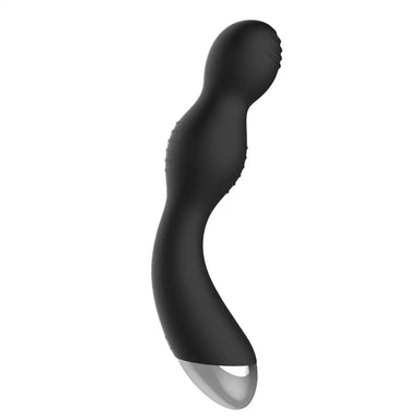 7.5-inch Silicone Black Electro Stim Rechargeable G-spot Vibrator - Peaches and Screams