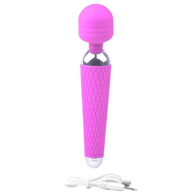 7.5 - inch Silicone Purple 10 Speed Rechargeable Magic Wand Vibrator - Peaches and Screams