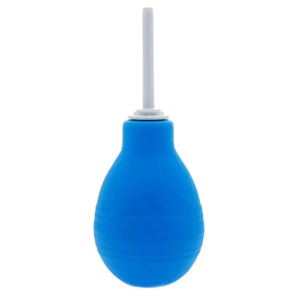 7.9 Inch Blue Clean Stream Enema Bulb with Nozzle - Peaches and Screams
