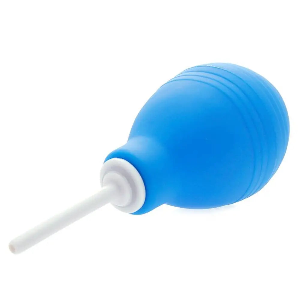 7.9 Inch Blue Clean Stream Enema Bulb with Nozzle - Peaches and Screams