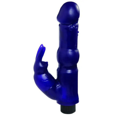 7-inch Blue Multi-speed Waterproof Rabbit Vibrator With Clit Stim - Peaches and Screams