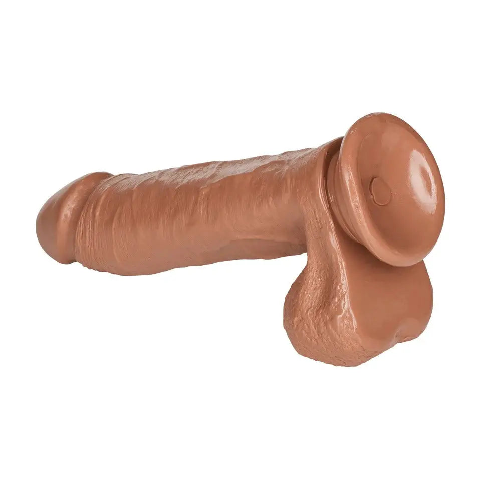 7-inch Colt Flesh Brown Penis Dildo With Suction Cup And Balls - Peaches and Screams