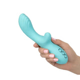 7 inch colt silicone blue rechargeable rabbit vibrator - peaches and screams