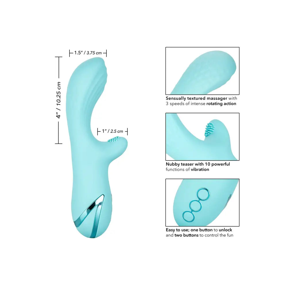 7 inch colt silicone blue rechargeable rabbit vibrator - peaches and screams