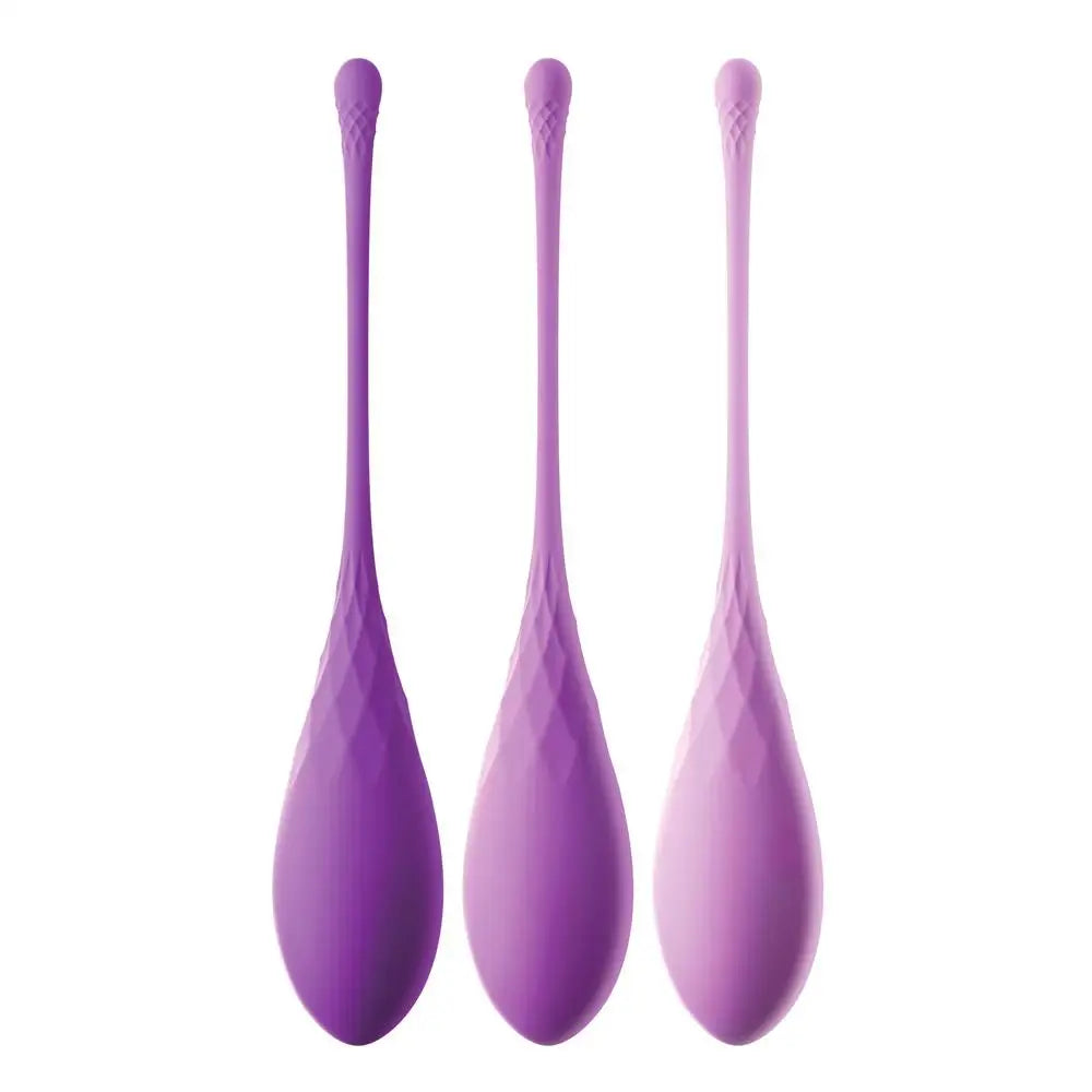 7 inch fantasy silicone purple kegel exercise set for women - peaches and screams