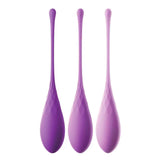 7 inch fantasy silicone purple kegel exercise set for women - peaches and screams
