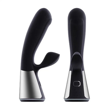 7 - inch Kiiroo Silicone Black Rechargeable Vibrator With Clit Stim - Peaches and Screams