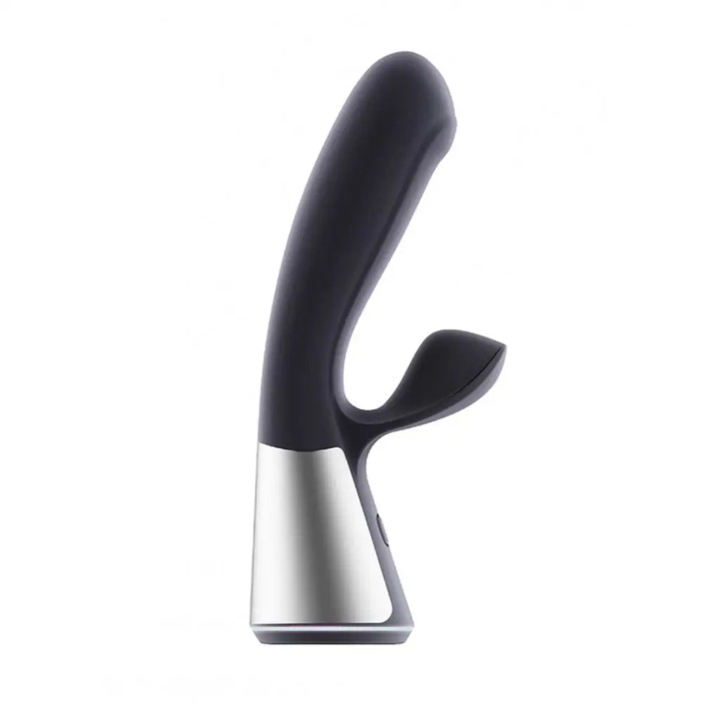7-inch Kiiroo Silicone Black Rechargeable Vibrator With Clit Stim - Peaches and Screams