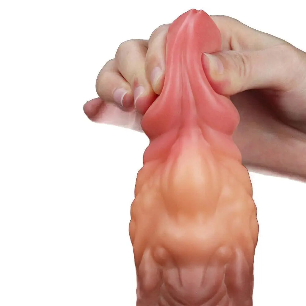 7-inch Lovetoy Dual Layered Silicone Large Dildo - Peaches and Screams