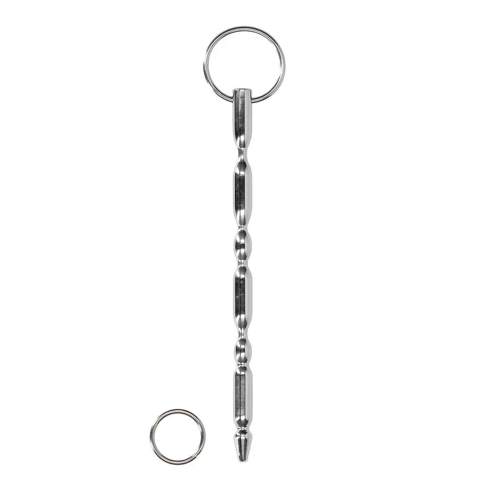 7-inch Ouch Urethral Sounding Steel Silver Dilator With Ring - Peaches and Screams