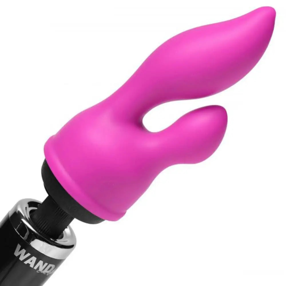 7-inch Pink Soft Curved Silicone Wand Attachment for Her - Peaches and Screams