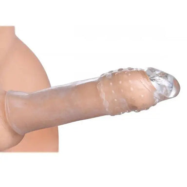 7-inch Size Matters Clear Penis Sleeve With Stimulating Texture - Peaches and Screams