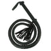 73 Inch Rimba Black Plated Leather Long Arabian Whip - Peaches and Screams