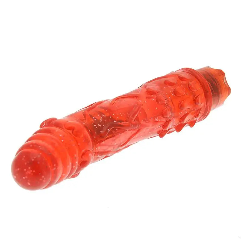 8.5 - inch Colt Red 10 - function Glittered Jelly Penis Vibrator For Her - Peaches and Screams