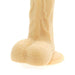 8.5-inch Realistic Curved Flesh Suction Cup Penis Dildo With Balls - Peaches and Screams