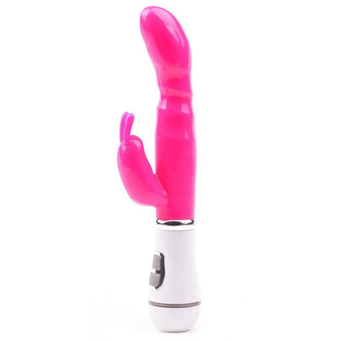 8.5-inch Rubber Pink Multi-speed Waterproof Rabbit Vibrator - Peaches and Screams
