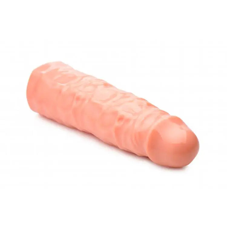 8.5-inch Size Matters Flesh Pink Penis Sleeve With Vein Details - Peaches and Screams