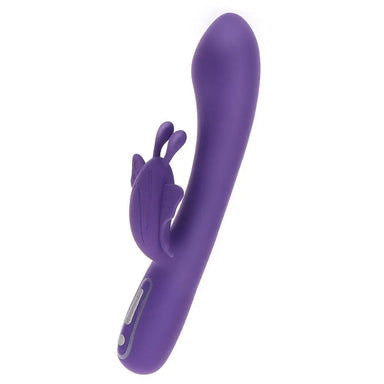 8.5-inch Toyjoy Silicone Purple Rechargeable Rabbit Butterfly Vibrator - Peaches and Screams